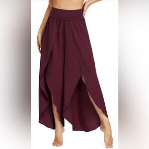 IUGA Flowy Pants Wide Leg High Waisted Palazzo Pants With Under Shorts Sz Small